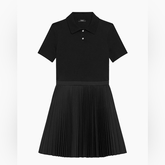 Theory Black Combo Polo Minidress - Picture 8 of 8